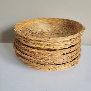 Wicker paper plate holders set of 12